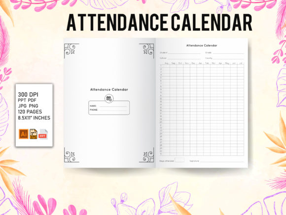 Attendance Calendar KDP Interior: Boost Your Sales