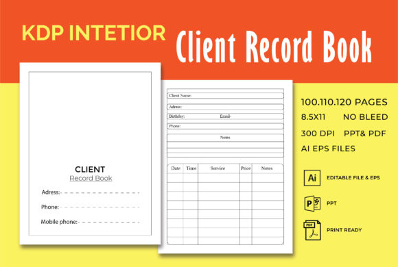 Client Record Book - Interior Template for Streamlined KDP Publishing