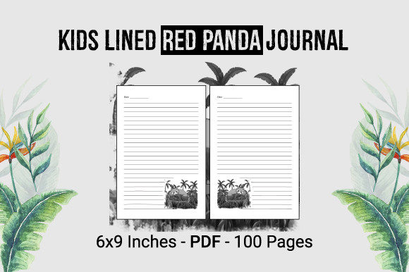 Kids Lined Red Panda Journal: Ready-to-Use KDP Interior