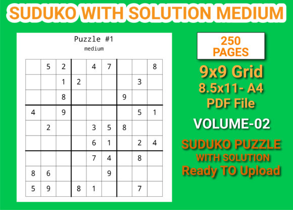 Sudoku Puzzles with Solution Mid Vol-2: A Practical Asset for Creators and Educators
