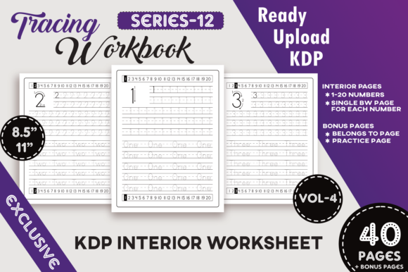 Vol-4 KDP Number Tracing BW Workbook: Ready Interior