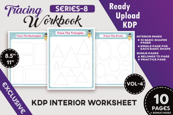 Vol-4 KDP Shape Trace Workbook Kids: Streamlining Early Handwriting Resources for Ages 2-5